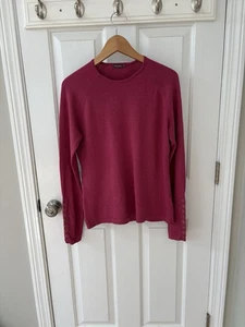 J. Mclaughlin Jamey Sweater Button Sleeves M Fuchsia Pink Minimalist Stretch - Picture 1 of 9