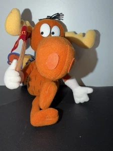 Vintage 1999 Stuffins Bullwinkle Elch 9 Zoll Stofftier Plüsch Neu mit Etikett - Bild 1 von 5