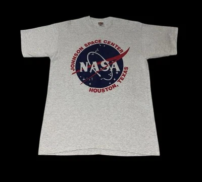 Vintage 90s Houston Texas Johnson Space Center Nasa Graphic T Shirt Size L 21x31 - Image 1 of 4