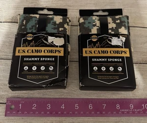 2 pkgs US Camo Corps Shammy Sponge (4 Sponges included) for Kitchen Camping GTbH - Picture 1 of 2