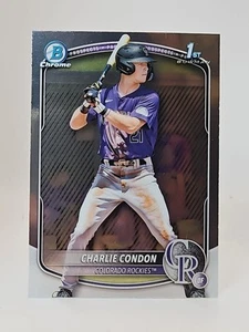 2025 Bowman Chrome #BCP-75 Charlie Condon 1st Bowman Colorado Rockies Prospekt - Bild 1 von 2