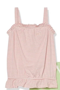 Camiseta sin mangas JUICY COUTURE KIDS rosa y blanco a rayas niñas talla 12 nueva sin etiquetas - Imagen 1 de 8
