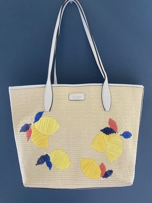NWOT Kate Spade Ash Straw Lemon Zest Large Multi Tote  - Image 1 of 3