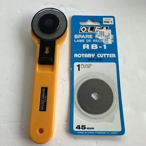 Olfa 45mm Rotary Cutter Tungsten Steel Blade Crafting Sewing Extra Blade RB-1 - Picture 1 of 2