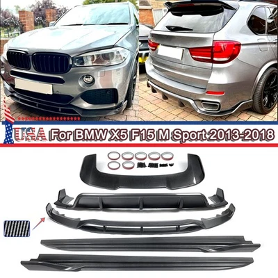 For BMW X5 F15 M Sport SUV 2013-2018 Carbon Fiber Print Full Aero Body Kits 5PCS Foto 1 de 4