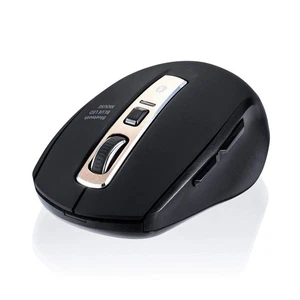Quiet Bluetooth Mouse, 5 Buttons, Black & Gold, 400-MA125BK - Picture 1 of 9