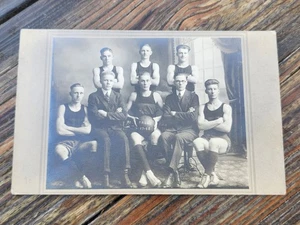 Rare Vtg 1917 Park Region Luther College Fergus Falls Mn. Basketball Team RPPC - Picture 1 of 5