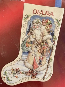 Janlynn Cross Stitch Kit Father Winter 18"Xmas Stocking 023-3040 Victorian Santa - Picture 1 of 4