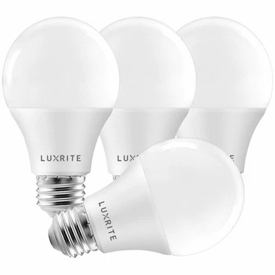 4x Luxrite LED A19 Standard Bulb 75W Equiv. 1100lm 5000K Enclosed Fixture Rated - Image 1 of 4