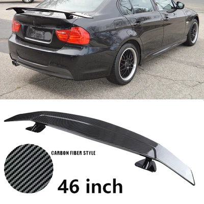For E46 E90 E60 46"Rear Trunk Spoiler Racing Lip GT Wing Carbon Fiber Styl Foto 1 de 4
