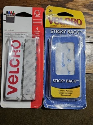Velcro Closures White Sticky Back: Pack of Coins Qty.20 & Pack of Strips Qty.4  - Image 1 of 2