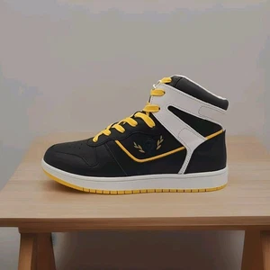 Programa Oficial CTM-40 Hombres Zapatillas Altas Cuero Negro Amarillo EE. UU. 9 NUEVAS - Imagen 1 de 7