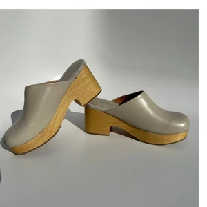 Rachel Comey Blaring Clog Nappa Leather Bone Neutral Grey Taupe Size 9 EUC - Picture 1 of 23