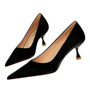Women’s Ladies Dress Shoes Pointed Toe Pumps Formal Slip On Anti-Slip Pump Sexy - Picture 1 of 24