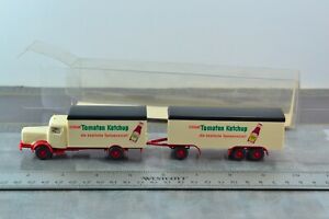 Wiking 88627 Old Timer Bussing Truck w/ Trailer KETCHUP 1:87 Scale