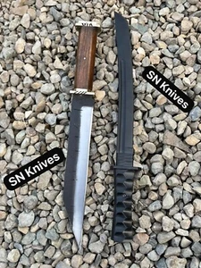 PAIR OF 2-CUSTOM HANDMADE CARBON STEEL HUNTING SEAX&TANTO KNIVES W/SHEATH - Picture 1 of 7