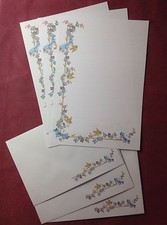 Forget me not flowers (lined) Letter Writing Paper & Envelopes Stationery Set  +