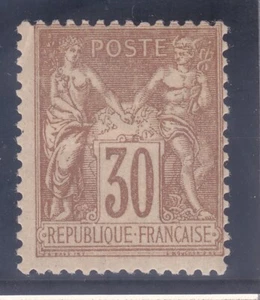 Francia 82 Mint OG 1876 30c Giallo Marrone Pace e Commercio Tipo II Scv $82,00 - Foto 1 di 2