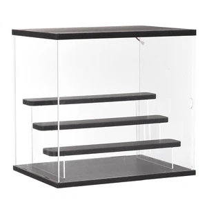 Clear Acrylic Display Case with LED Light 3 Tier Boxes (12.6x9.45x11.81)Black - Picture 1 of 7