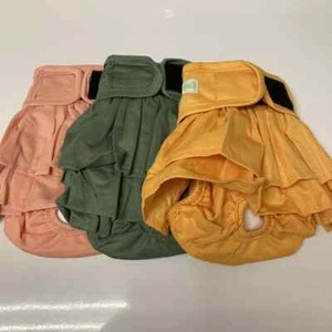 Dog Diapers, Set Of Three With Ruffles. By Wegreeco Female Size M Washable - Picture 1 of 7