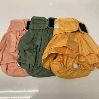 Dog Diapers, Set Of Three With Ruffles. By Wegreeco Female Size M Washable - Image 1 of 4
