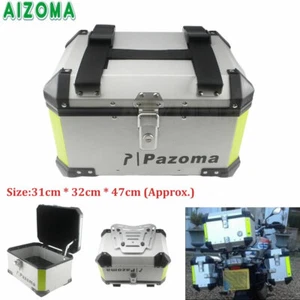 Silver 45L Top Case Motorcycle Monokey Rear Luggage Storage Tool Box Universal - Picture 1 of 12