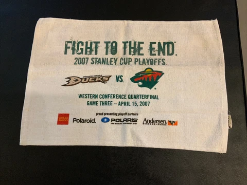 2007 Minnesota Wild vs Anaheim Ducks Stanley Cup Playoffs Rally Towel NHL Cover