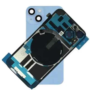 Cubierta trasera de batería de vidrio para iPhone 14 con imanes de marco flexible NFC - azul - Imagen 1 de 1