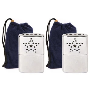 2pcs  Portable Metal Hand Warmer with Pouch for Fishing Camping P2I1 - Picture 1 of 11