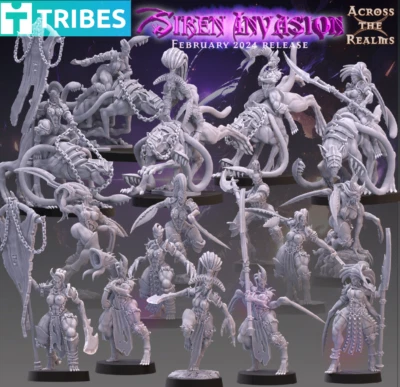 ACROSS THE REALMS Siren Invasion super pack x 16 modelos