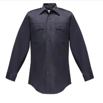 FLYING CROSS 35W54 MENS COMMAND DURO POPLIN 16/35 LONG SLEEVE MIDNIGHT NAVY - Image 1 of 2