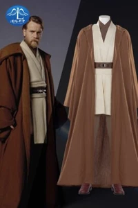 FANTASTICI Costume Cosplay Obi-Wan Kenobi Star Wars Jedi Knight Abiti Corda Set Completi - Foto 1 di 13