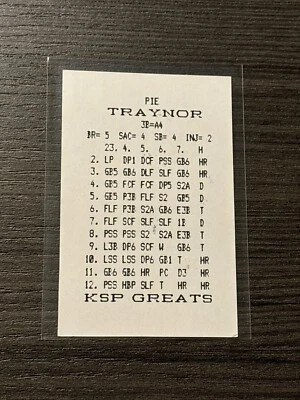 1983 KSP Greats Pro Baseball Pie Traynor Pittsburgh Pirates Hall of Fame HOF - Image 1 of 2