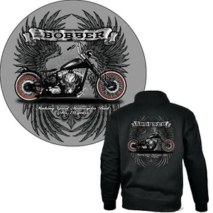 Chaqueta de motociclista motocicleta vintage sudadera Bobber Chopper *4219 negra - Imagen 1 de 3