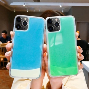 Glow Luminous Sand Case For iPhone 16 15 14 Pro Max 13 12 8 Liquid Glitter Cover - Picture 1 of 15