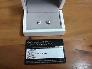 950-er Platin Ohrstecker mit 8 Brillanten, 0,10 ct - Bild 1 von 5