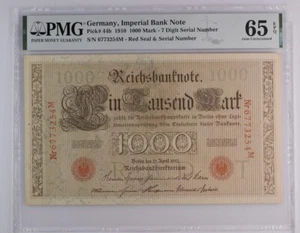 1910 GERMANY 1000 Mark Pick# 44b PMG 65 EPQ GEM UNC - Very Low Graded Population - Picture 1 of 3
