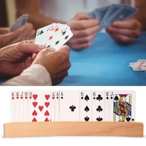 Lazy Playing Card Holder Handsfree Card Holder Stand Curved Wood Card Organizer - Picture 1 of 10