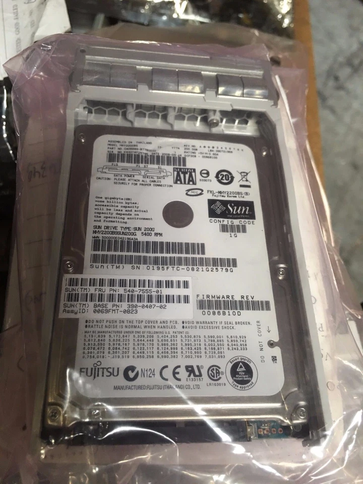 Sun Oracle 540-7555 390-0407 XRA-ST2CF-200G5K 200GB SATA Disk with Marlin - Image 1 of 1