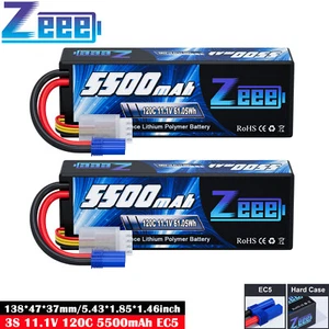 2X Zeee 11,1V 3S 5500mAh LiPo Akku Batterie EC5 120C für RC Flugzeug Auto Boot - Bild 1 von 8