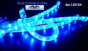 4pc 6" Blue LED Underbody Car & Motorcycle Kit Flexible - Picture 1 of 3
