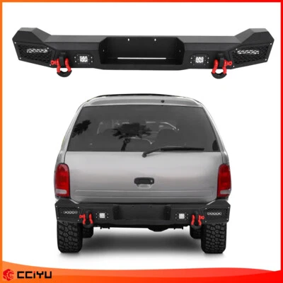 For Dodge Durango 1998-2003 Steel Texured Rear Bumper w/ LED Lights & D-Rings - Image 1 of 4