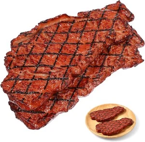 Yardwe 2Pcs Artificial Fake Steak Simulation Food Cooked Roast Brown - Picture 1 of 6