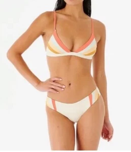Top de bikini Rip Curl Day Break multi triángulo fijo y parte inferior de bikini descarada, S - Imagen 1 de 8