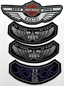 Parches HOG Harley Davidson Motorcycles Owners Group 2003 2004 100 años - Imagen 1 de 6