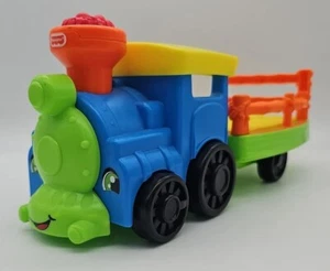 Treno zoo Fisher Price Little People blu Choo Choo suona musica corno Mattel 2014 - Foto 1 di 10