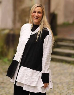 KISCHELLA - kastige Lagenlook JACKE Gr.44 bis 54 - stein - Bild 1 von 4