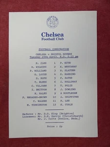 CHELSEA v BRISTOL ROVERS | 1980/1981 | RESERVES | 14 APR 1981 | UK FREEPOST - Picture 1 of 2