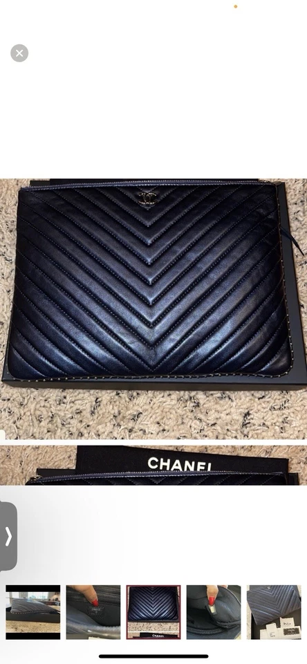 Chanel o чехол мешок из овчины синий темно-синий - Изображение 1 из 4