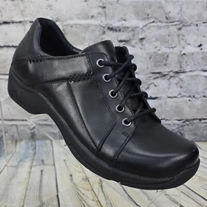 Dansko Krista Black Leather Work Nurse Shoes Lace Up Size 40 - US Womens 9.5-10 - Picture 1 of 9